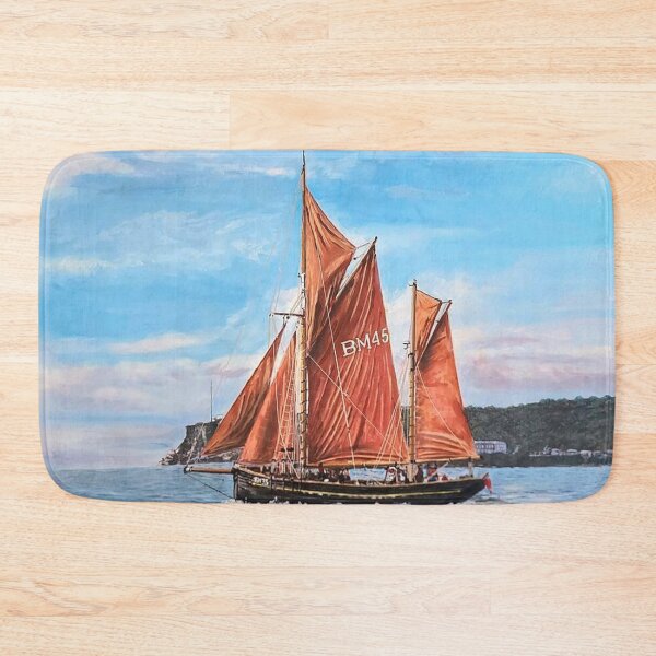 Item preview, Heritage sailing trawler Pilgrim Passing Berry Head and the Berry Head Hotel  designed and sold by Mackenzie Moulton International Artist .