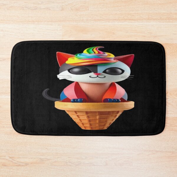 Item preview, Rainbow Kitten in an Ice Cream Cone – Kawaii Fantasy Illustration. designed and sold by Ralek.