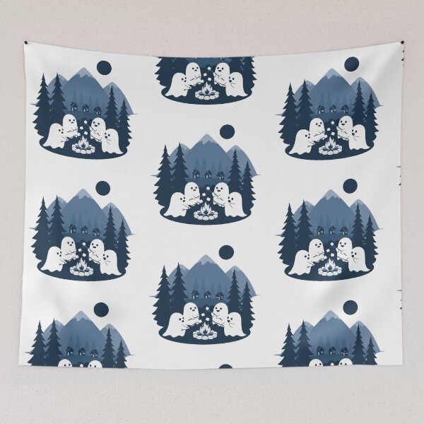 Item preview, Cute Ghosts Camping by a Campfire Halloween designed and sold by Tigerr3g.