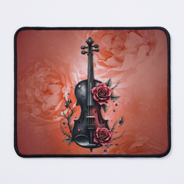 Item preview, Gothic black violin with red roses – Elegant dark art design designed and sold by nicky2342.