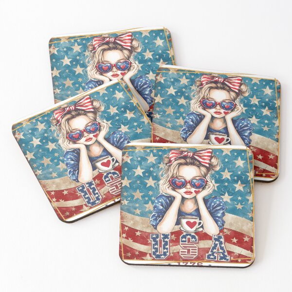 Item preview, In Love In USA 1776 Patriotic Girl designed and sold by Kitty Quinn Of Wonder Design's.