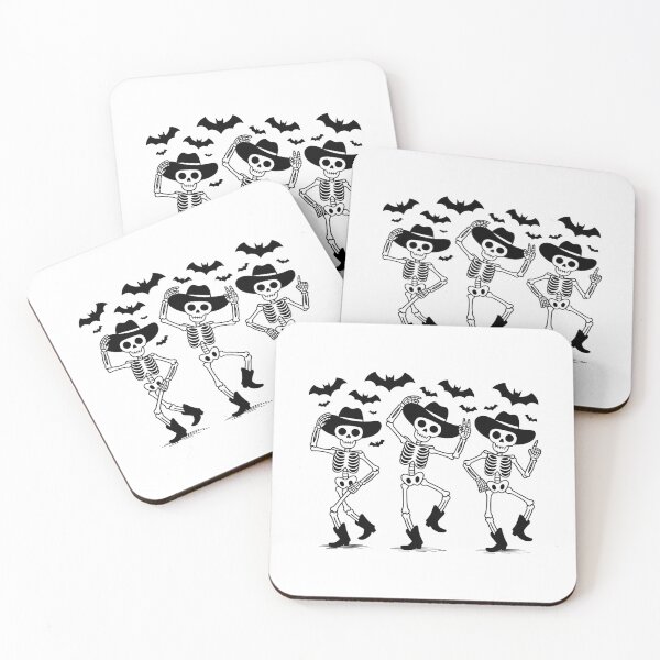 Item preview, Dancing skeleton spooky funny Halloween - cowboy dancing skull with bats  designed and sold by cocomelon168.