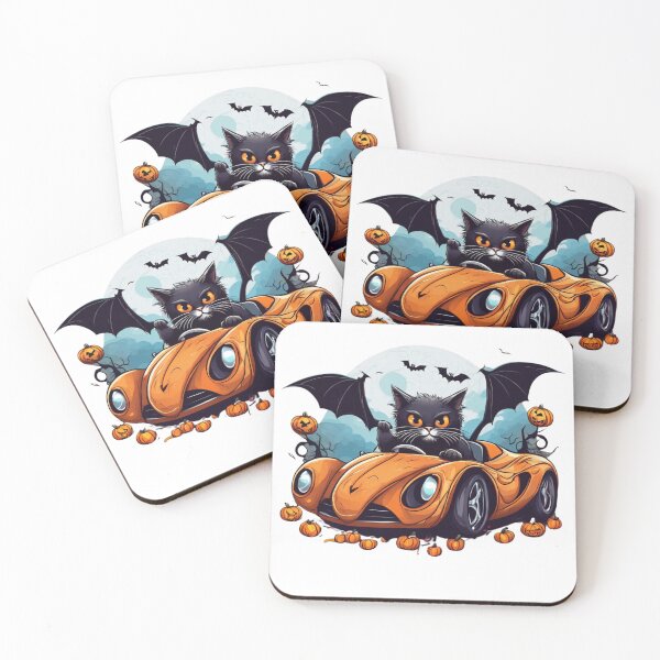 Item preview, Cute Black Cat Halloween Drive Design,Halloween Thrit designed and sold by SiripornSeaynng.