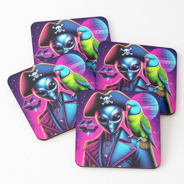 Item preview, pirate alien and cute parrot designed and sold by Dogandesighn.