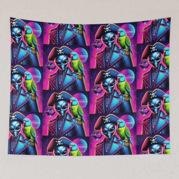 Item preview, pirate alien and cute parrot designed and sold by Dogandesighn.