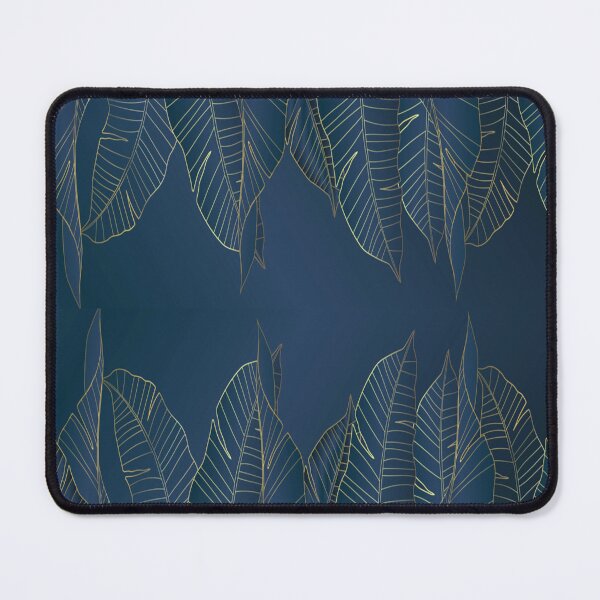 Item preview, Deep Blue Leaves with Gold Outlines Decor designed and sold by DownloadArt.