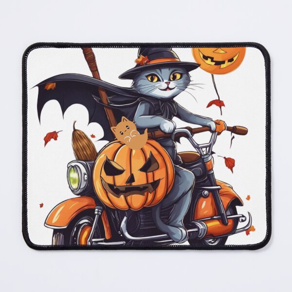Item preview, Witchy Cat on Pumpkin Motorcycle Design,Halloween,Halloween thrit designed and sold by SiripornSeaynng.