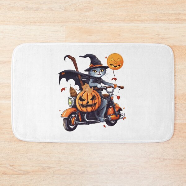 Item preview, Witchy Cat on Pumpkin Motorcycle Design,Halloween,Halloween thrit designed and sold by SiripornSeaynng.