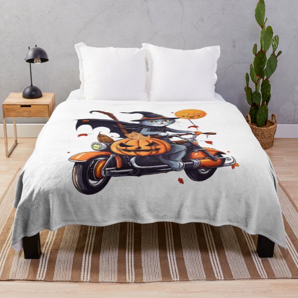 Item preview, Witchy Cat on Pumpkin Motorcycle Design,Halloween,Halloween thrit designed and sold by SiripornSeaynng.