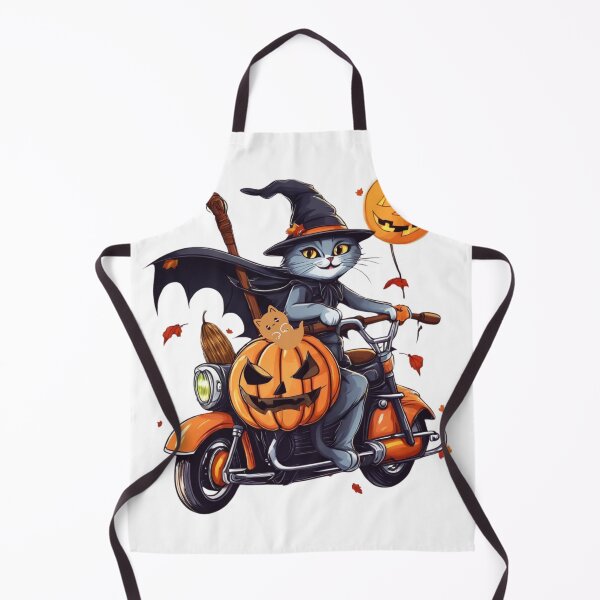 Item preview, Witchy Cat on Pumpkin Motorcycle Design,Halloween,Halloween thrit designed and sold by SiripornSeaynng.