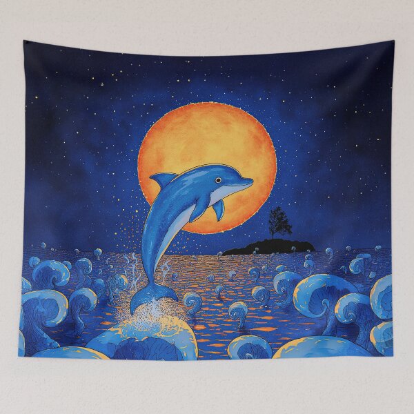 Item preview, Dolphin Dance in Moonlight designed and sold by Whimsical Hug.
