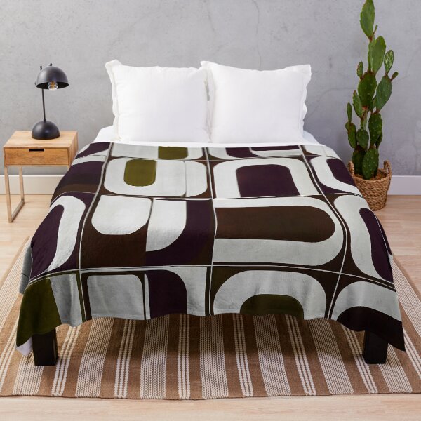 Item preview, 70s Retro Geometric Pattern Olive Green 3 designed and sold by Velvetcosmonova.