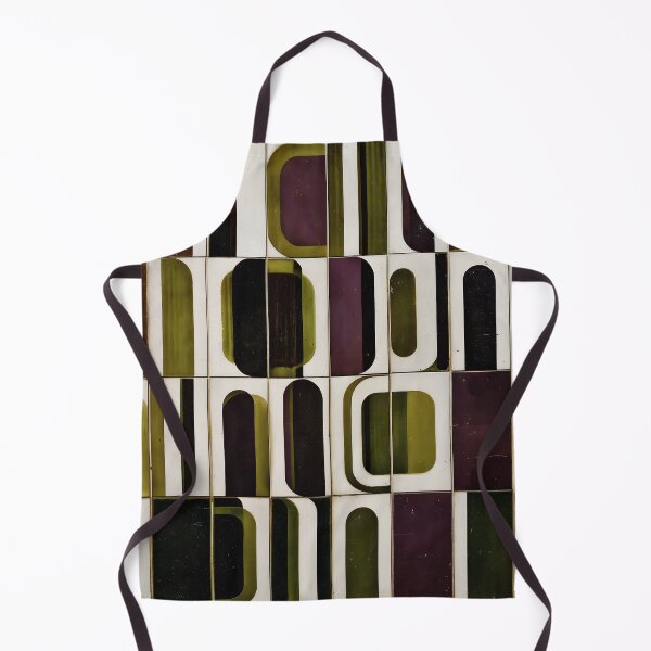 Item preview, 70s Retro Geometric Pattern Olive Green 1 designed and sold by Velvetcosmonova.