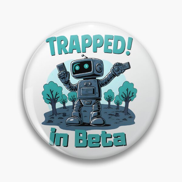 Item preview, Trapped in Beta Robot Art | Retro Tech & Gaming Dev Masterpiece designed and sold by OhMyCotton.