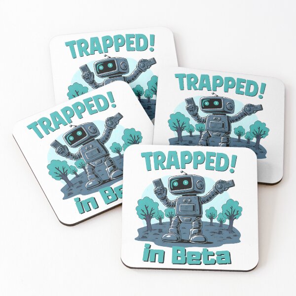Item preview, Trapped in Beta Robot Art | Retro Tech & Gaming Dev Masterpiece designed and sold by OhMyCotton.