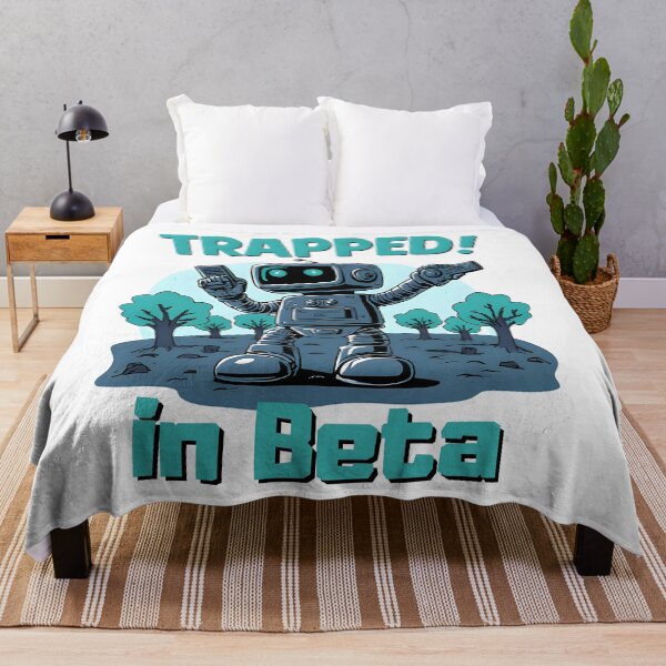 Item preview, Trapped in Beta Robot Art | Retro Tech & Gaming Dev Masterpiece designed and sold by OhMyCotton.