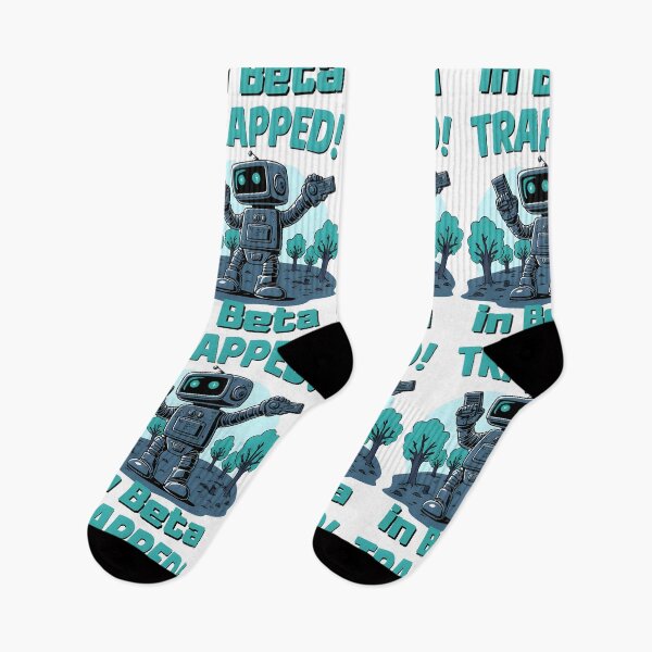 Item preview, Trapped in Beta Robot Art | Retro Tech & Gaming Dev Masterpiece designed and sold by OhMyCotton.