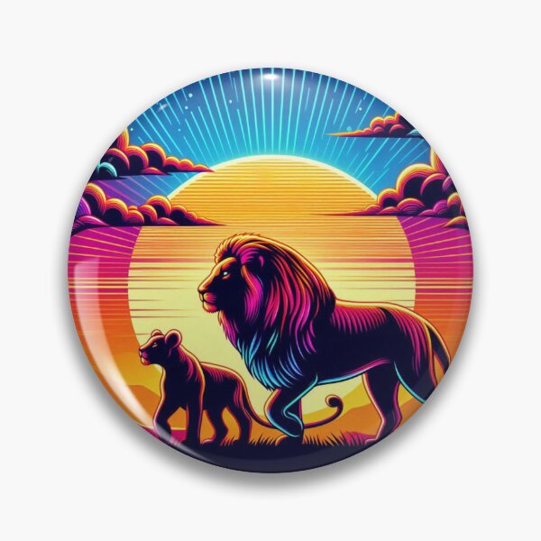 Item preview, silhouette of lion and cub at sunset designed and sold by Dogandesighn.