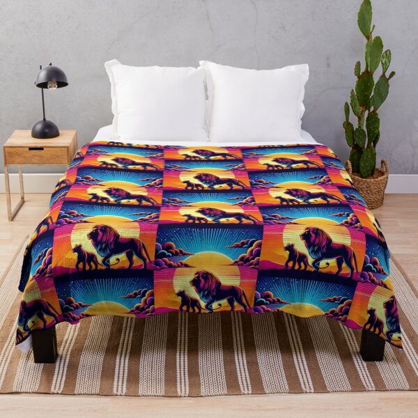 Item preview, silhouette of lion and cub at sunset designed and sold by Dogandesighn.