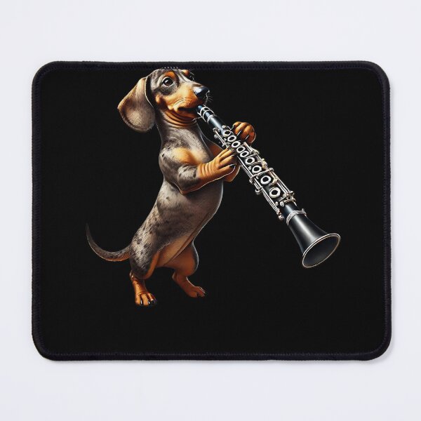 Item preview, Dachshund Playing Clarinet Player Dog Lover designed and sold by Kimberley King Art King Art.