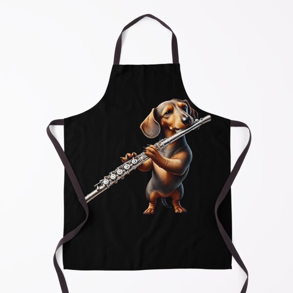 Item preview, Dachshund Playing Flute Player Dog Lover designed and sold by Kimberley King Art King Art.