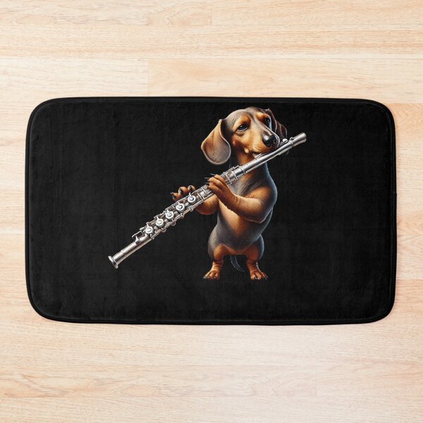 Item preview, Dachshund Playing Flute Player Dog Lover designed and sold by Kimberley King Art  King Art.