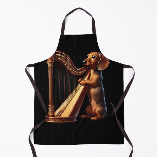 Item preview, Dachshund Playing Harp Player Dog Lover designed and sold by Kimberley King Art King Art.