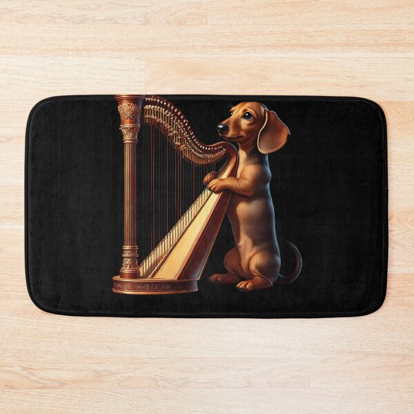 Item preview, Dachshund Playing Harp Player Dog Lover designed and sold by Kimberley King Art  King Art.