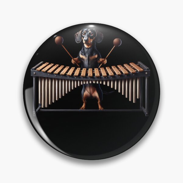 Item preview, Dachshund Playing Marimba Player Dog Lover designed and sold by Kimberley King Art  King Art.