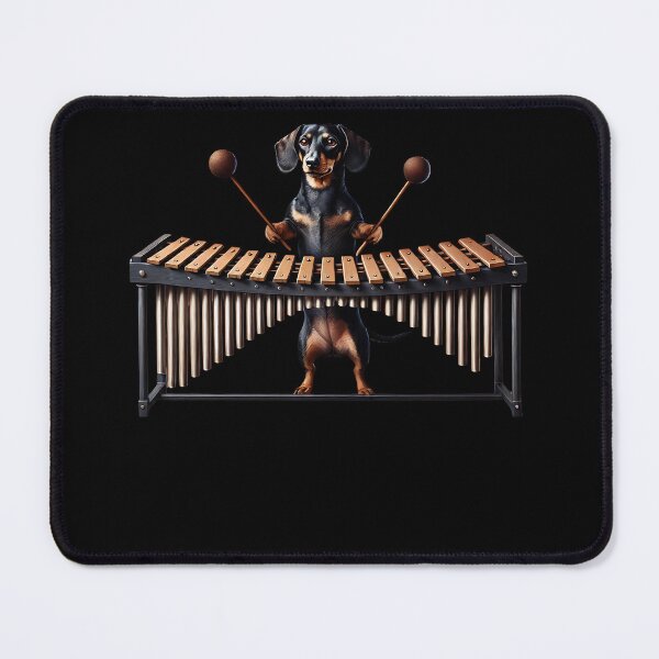 Item preview, Dachshund Playing Marimba Player Dog Lover designed and sold by Kimberley King Art King Art.