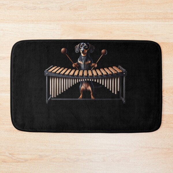 Item preview, Dachshund Playing Marimba Player Dog Lover designed and sold by Kimberley King Art  King Art.