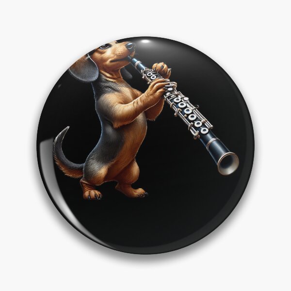 Item preview, Dachshund Playing Oboe Player Dog Lover designed and sold by Kimberley King Art  King Art.