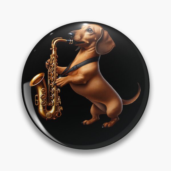 Item preview, Dachshund Playing Saxophone Player Dog Lover designed and sold by Kimberley King Art  King Art.