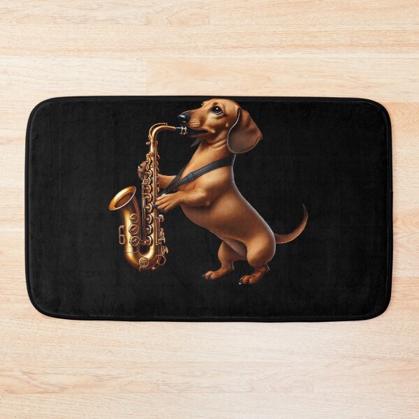 Item preview, Dachshund Playing Saxophone Player Dog Lover designed and sold by Kimberley King Art  King Art.