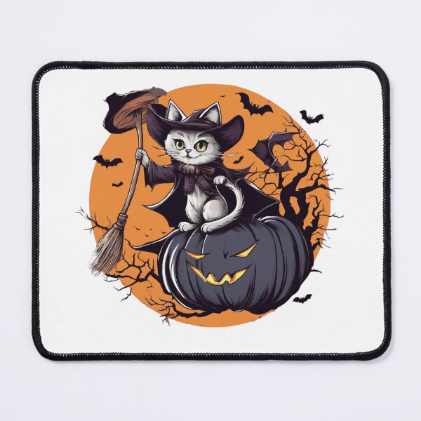Item preview, Cute White Witch Cat on Pumpkin,Halloween,Halloween thrit designed and sold by SiripornSeaynng.