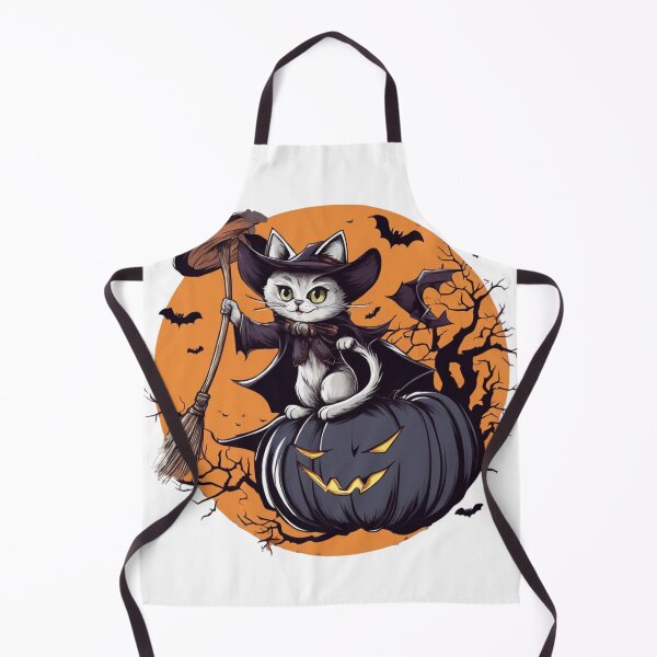 Item preview, Cute White Witch Cat on Pumpkin,Halloween,Halloween thrit designed and sold by SiripornSeaynng.
