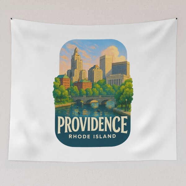 Item preview, Providence Downtown Rhode Island River Scene designed and sold by Aryabek.