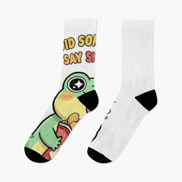Item preview, Adorable Cartoon Frog with Sparkly Eyes Holding Potato Chips designed and sold by PixeloraStudio.
