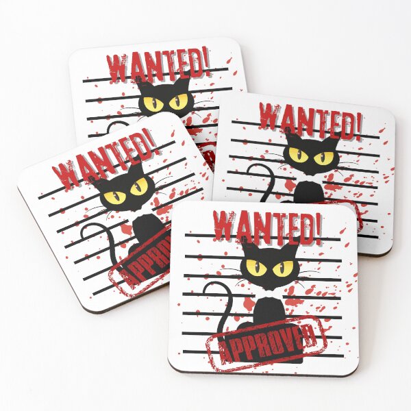 Item preview, Wanted Black Cat- Creepy Halloween Mugshot design  designed and sold by NEUVOIR.