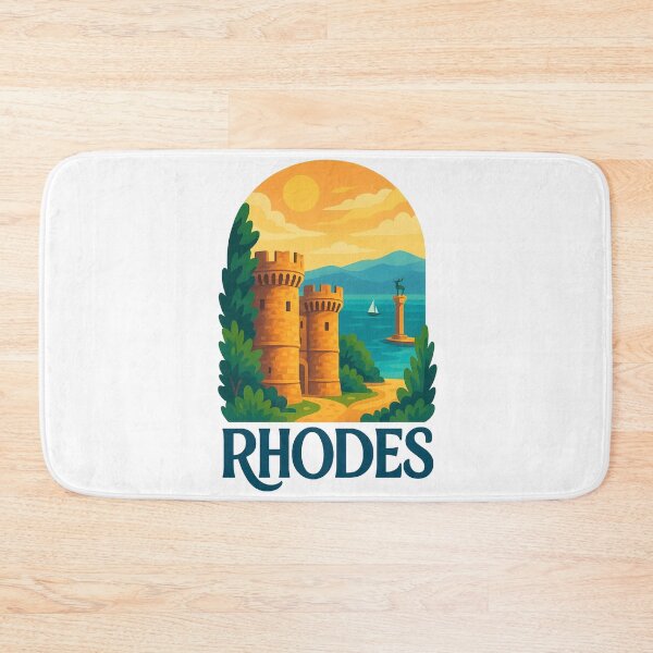 Item preview, Tower and Coastline of Rhodes Island Greece designed and sold by Aryabek.