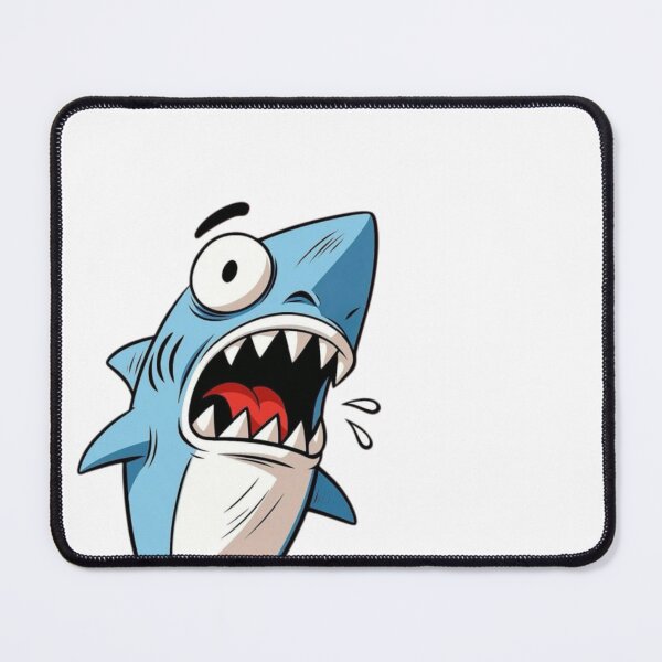 Item preview, A blue shark looks scared and shocked. designed and sold by kyokyyosei.