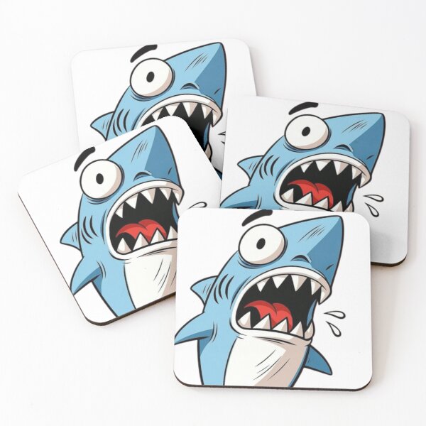 Item preview, A blue shark looks scared and shocked. designed and sold by kyokyyosei.