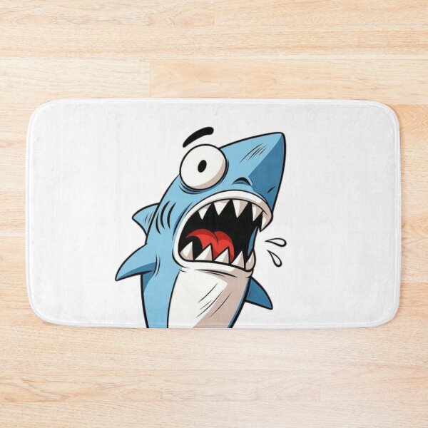 Item preview, A blue shark looks scared and shocked. designed and sold by kyokyyosei.