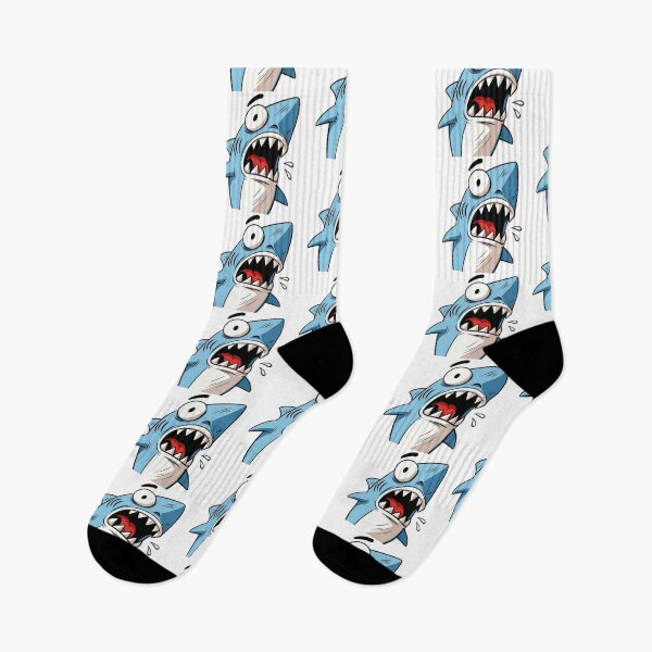 Item preview, A blue shark looks scared and shocked. designed and sold by kyokyyosei.