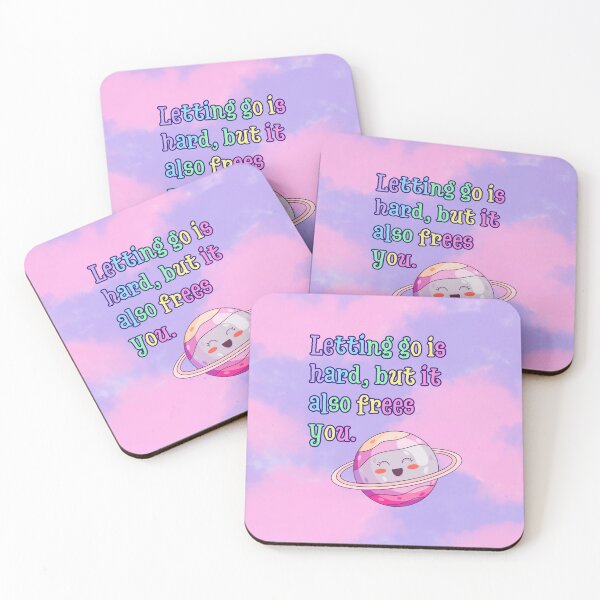 Item preview, Letting Go Is Hard, But It Also Frees You | Cute Kawaii Planet Quote | Pastel Galaxy Style designed and sold by MagicContOasis.