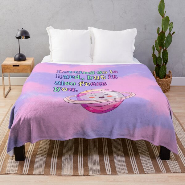 Item preview, Letting Go Is Hard, But It Also Frees You | Cute Kawaii Planet Quote | Pastel Galaxy Style designed and sold by MagicContOasis.
