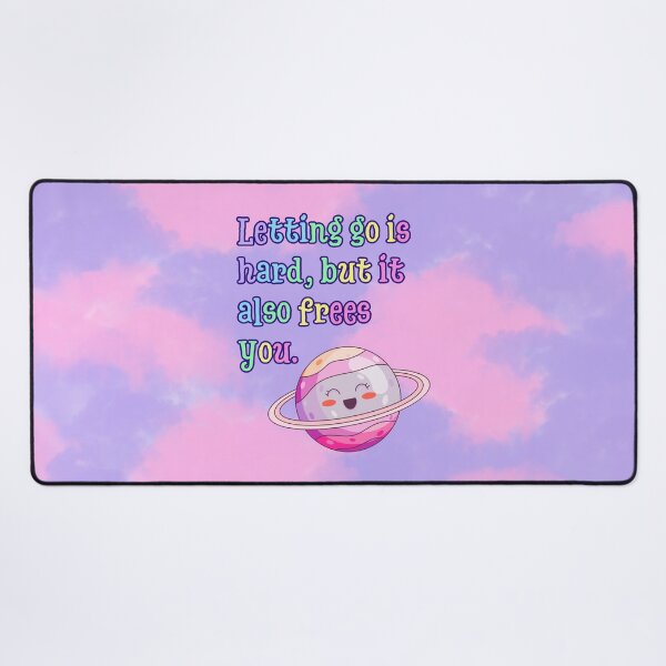 Item preview, Letting Go Is Hard, But It Also Frees You | Cute Kawaii Planet Quote | Pastel Galaxy Style designed and sold by MagicContOasis.
