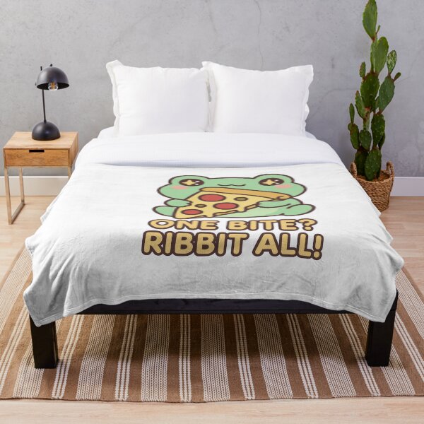 Aperçu de l'œuvre Mème drôle de grenouille de dessin animé mignon mangeant une part de pizza créée et vendue par PixeloraStudio.