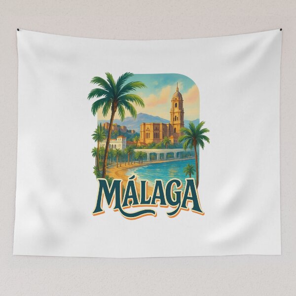 Item preview, Málaga Cathedral and Mediterranean Coastline designed and sold by Aryabek.