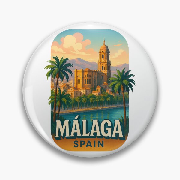 Item preview, Historic Skyline of Málaga Spain at Sunset designed and sold by Aryabek.
